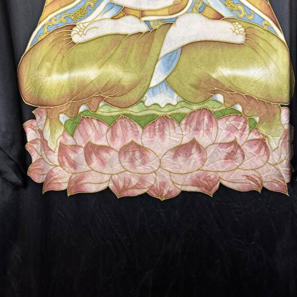 Asian Image Silk Kaftan Buddha Dress One Size Up to XL Loungewear India RARE Zen - Picture 7 of 14